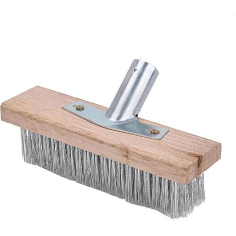 Outdoor Brush Broom, Heavy Duty Metal Broom 20cm, Rigid Metal Brush for Patio, Patio and Garden (1/5)