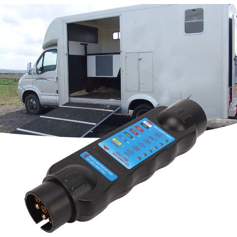 12V 7-poliger Anhänger-Verkabelungsprüfer, komplettes Set mit 7-Loch-Stecker und 7-Loch-Buchse für Anhänger, Wohnwagen, Pferdeanhänger, Fahrradträger usw. (CP-0998) (Batterien nicht enthalten). (1/5)