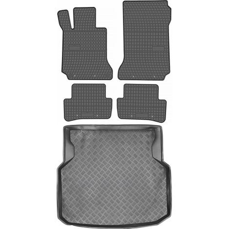 Juego de alfombrillas de goma para coche y alfombrilla para maletero para Mercedes Clase C W204 Sedán (2007-2014).