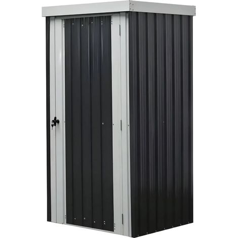 Casetta Box Giardino 98x81x180H cm Acciaio Antracite con Porta (1/3)