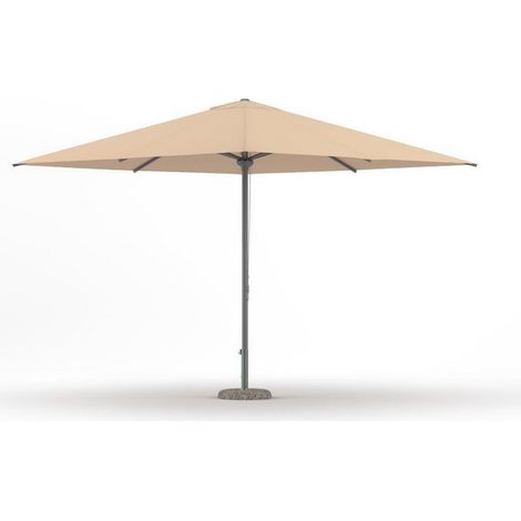 Ombrellone a Palo Centrale 3x4m in Alluminio Antracite con Telo Champagne