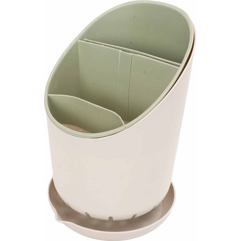 Porte-baguettes et couverts de cuisine, support de rangement en plastique vert nordique, égouttoir pour baguettes, organisateur créatif pour cuillères, lot de 1 (1/5)