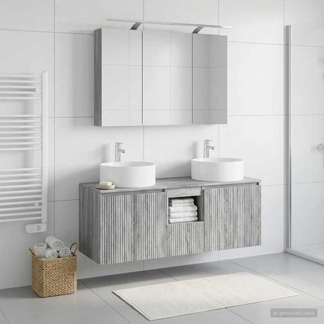 vidaXL Bathroom Cabinet Set 4 pcs Grey Sonoma Engineered Wood (1/5)