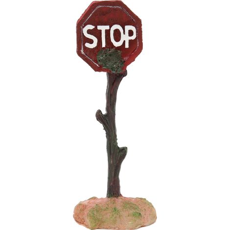 Panneau Stop Décoratif Aquarium Résine Ornement Paysage Aquatique Stable Réaliste 15,6 cm pour Bac à Poissons Vase Jardin (1/5)