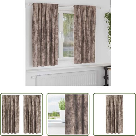 vidaXL Cortinas de Terciopelo 2 uds. Capuchino 175 x 140 cm Terciopelo (1/5)