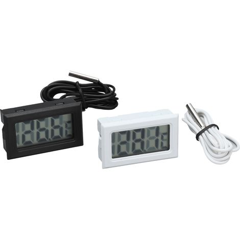 2 Thermomètres Numériques Électroniques avec Sonde - Affichage Température Instantané (Noir et Blanc) (1/5)
