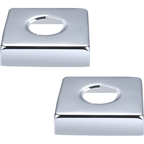 Noyon & Thiebault – Rosace carrée 3/4 – 59x59 mm – Hauteur 19 mm – Métal chromé pour robinetterie filetée – Lot de 2