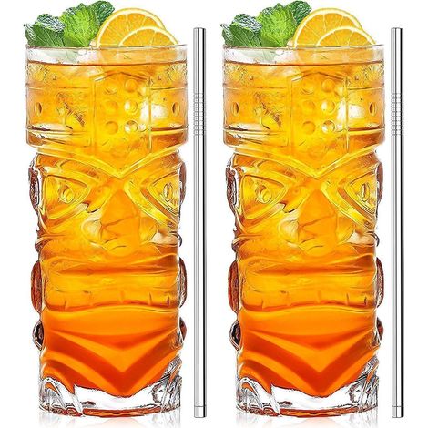 Tiki Cocktailgläser Set 2x 380ml, polynesisch, für tropische Drinks (1/5)