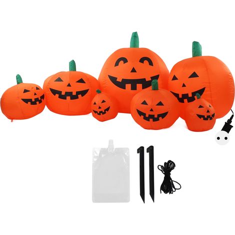 2,3 m großer aufblasbarer Halloween-Kürbis mit LED-Beleuchtung, wetterfest (IP44) und EU-Stecker (220–240 V) (1/5)