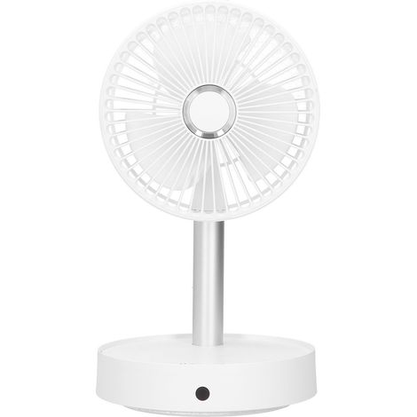 Mini ventilateur à tête vibrante, portable, pliable et télescopique, blanc, idéal pour la maison, le bureau et l'extérieur.