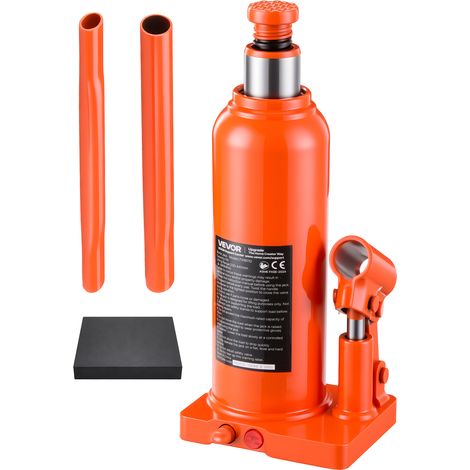 VEVOR Cric Idraulico a Bottiglia Carico 10 Tonnellate Auto Furgone Officina Corsa di Sollevamento 230-440 mm, Martinetto Multidirezionale con Maniglia Lunga, Berline, SUV, Pick-up, Camion, Autobus (1/5)