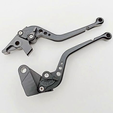 Poignée de frein, d'embrayage et de klaxon modifiée ER6N pour moto Kawasaki Ninja 400R 2011 (la longue poignée est entièrement noire) (1/5)
