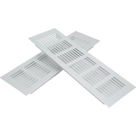 Bouche d'aération en alliage d'aluminium argenté, grille de ventilation rectangulaire 80x250mm pour armoire, placard, camping-car (1/5)