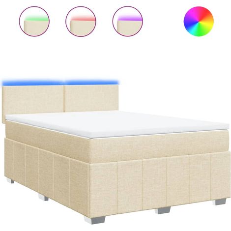 Maison Exclusive - Boxspringbett mit Matratze Creme 140x200 cm St