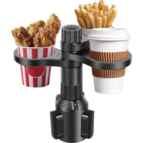 Prolunga per portabicchieri da auto, adattatore 3 in 1 completamente regolabile per portabicchieri da auto, 7 cm (2,76 pollici), rotazione a 360° (1/5)