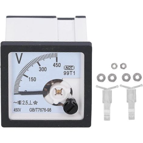 Tragbares, feinjustierbares Zeiger-Voltmeter mit Skala, Messmonitor 0–450 V, 99T1-V
