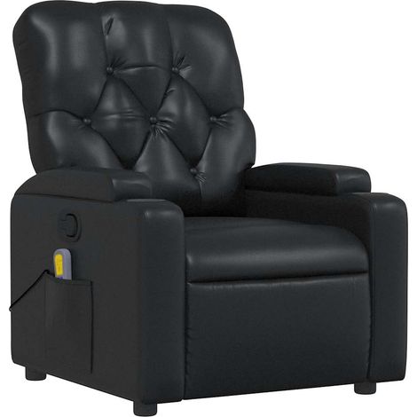 Poltrona relax TV funzione massaggio reclinabile 6 punti massaggio in PVC nero DEC027030