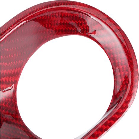 Fahrzeugmodifikation: Zierrahmen für Scheinwerferschalter für Porsche Macan 2014-2020, aus echtem Carbonfaser, rot. (1/5)