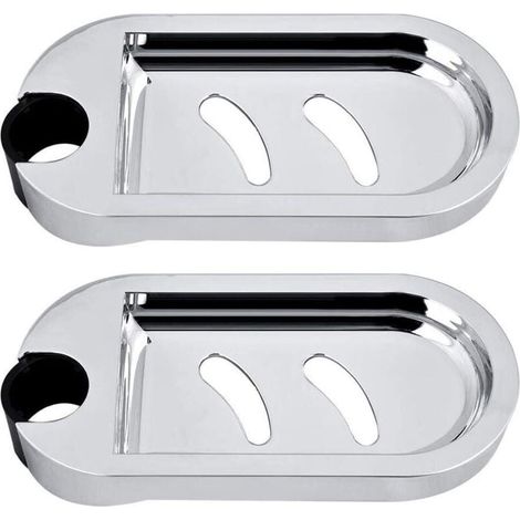 Douche Porte-Savon, 2 Pièces Porte-Savon pour Barre de Douche éponge Murale Titulaire Savon Saver Plateau étagère de Douche Réglable pour Barre de Douche Diamètre du Trou 25 mm-Fei Yu (1/4)