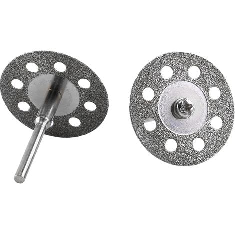 Disques de meulage diamantés ultra-minces pour la découpe du jade, diamètre 30 mm, 10 disques perforés + 2 tiges de connexion, grain 150.