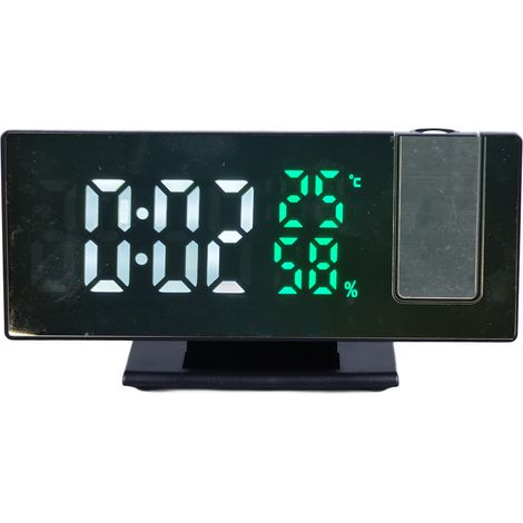 Réveil projecteur numérique LED multifonction à quatre niveaux de luminosité et angle réglable pour la maison (1/5)