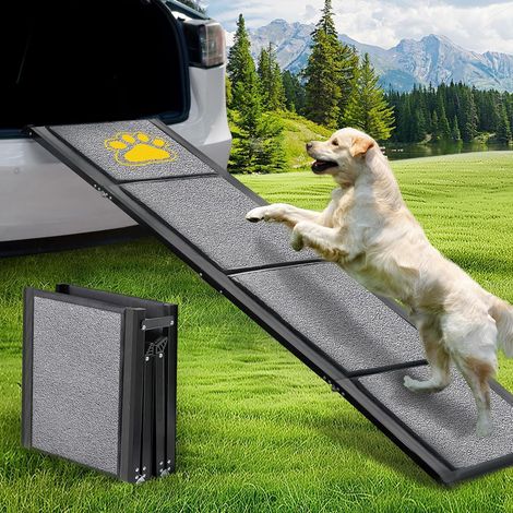 180 cm Folding Car Dog Ramp, Portable Ramp for Large Dogs with Non-Slip Surface, Available for Cars, Trucks and SUVs, Supports a Weight of 110 kg (1/5)