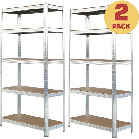 Scaffali in metallo 5 ripiani 150x75x30cm Set da 2