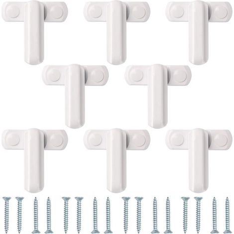 8pcs Sash Jammer Strong Alliage De Zinc Alliage De Sécurité Supplémentaire Serrures Sash Blocker Jammer Pour Diverses Portes Upvc/Pvc Et Windows Et Sécurité À La Maison-Blanc (1/4)