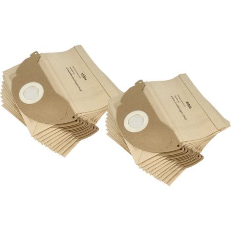 Vhbw – Lot de 20 sacs pour aspirateur Kärcher 6.904-322.0 – Papier marron – Haute capacité d'aspiration – Compatible avec modèles d'aspirateurs - VHBW 20 X