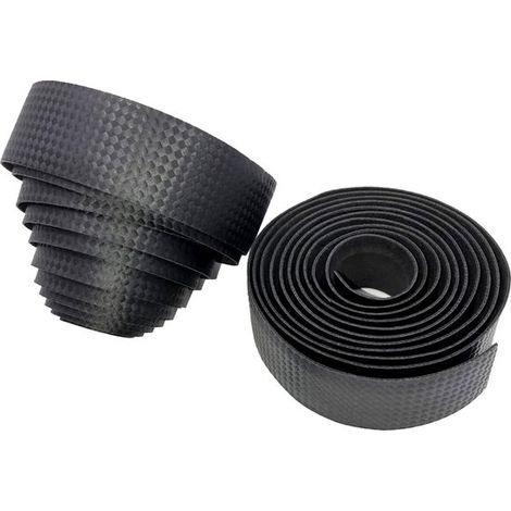 Cinta para manillar de bicicleta de 2 piezas, Compuesto de PU, 18x10x3cm, raquetas de tenis y manillares de cañas de pescar, Negra (1/5)