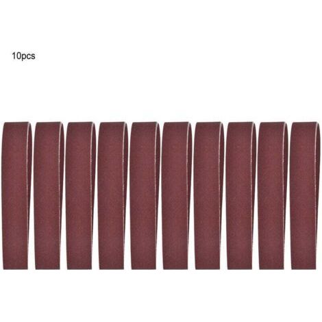 Bande abrasive, 10pcs Kit d'assortiment de bandes abrasives en oxyde d'aluminium, 760x25mm/30 x 1 pouce, ensemble de bandes abrasives pour le polissage de meulage du bois, des meubles(600) (1/5)