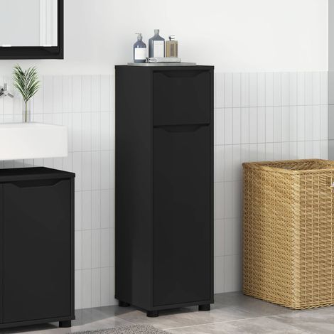 vidaXL Cabinet de salle de bain Noir 30,5 x 30 x 101 cm (1/5)