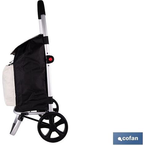 Chariot de courses pliable en aluminium d'une capacité de 43 litres et doté de deux roues de 20 cm. (1/4)