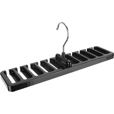 Multifunktionaler Krawattenhalter mit drehbarem Haken und Gürtelhalterung, Kleiderschrank-Krawattenaufbewahrungsorganizer, Schwarz (1/5)