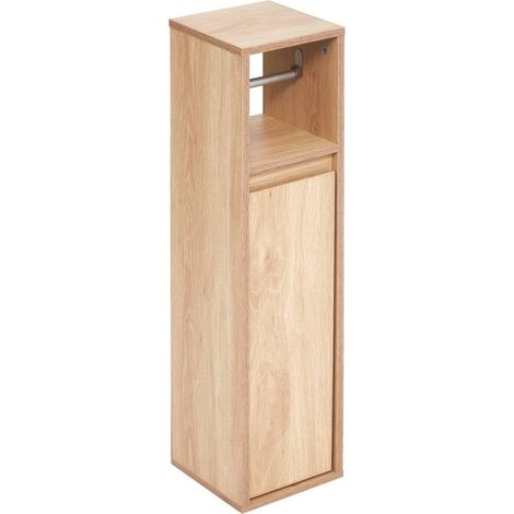 Dérouleur Papier ABANA Beige en Panneau de Fibres de Bois - 5 Rouleaux - 18x20x78cm - Accessoire WC, Utilisation pour Toilette et Salle de Bain (1/5)