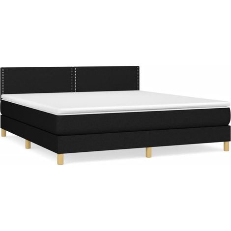 Maison Exclusive - Boxspringbett mit Matratze Schwarz 160x200 cm