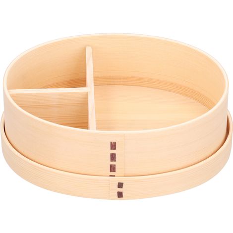 Boîte à bento/boîte à sushi ovale en bois naturel pour adultes, style japonais. (1/5)