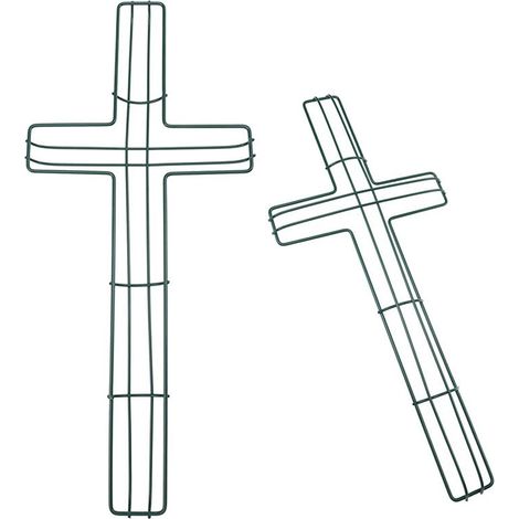 Dekorativer Eisenkreis zum Selbermachen, Bastelkreuz, 40 x 18 cm, 2 Stück, Grün, Kreatives Blumenarrangement-Zubehör (1/5)
