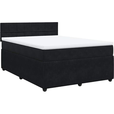 Maison Exclusive - Boxspringbett mit Matratze Schwarz 160x200 cm