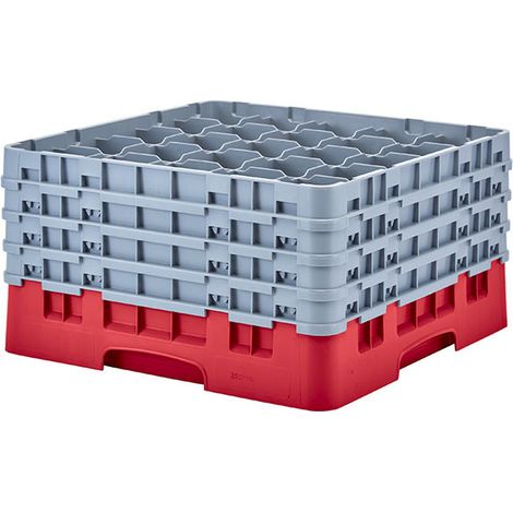 Casiers de lavage - Haut max 23.8 cm - 50 x 50 x 26.7 cm - Rouge Rosé - Lot de 2 - Cambro
