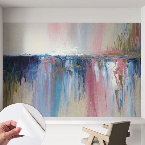 Papier peint adhésif autocollant pour salon chambre à coucher peint imprimé pour mur Abstraction colorée 152x104 cm (1/5)