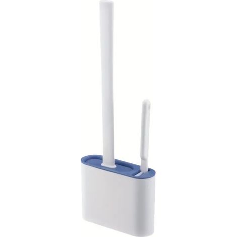 Wandmontiertes WC-Bürsten- und Halter-Set für Badezimmer, WC-Bürstenkopf mit Silikonborsten, Badezimmerzubehör (1/5)