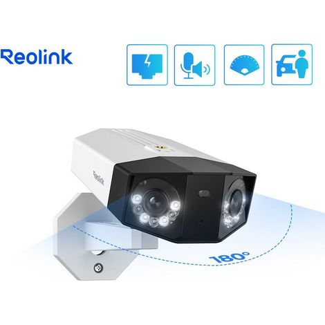 Reolink – Caméra de surveillance 4K 8MP PoE – Vision nocturne couleur – Détection intelligente – Champ de vision 180° – Audio bidirectionnel