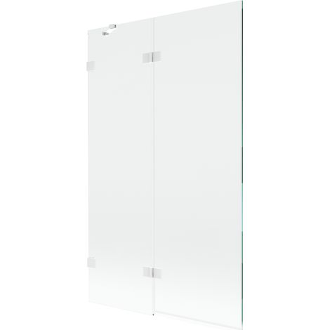 Paroi de baignoire 2 volets gauche Mexen Lunar 110 x 150 cm, transparent, blanc - 897-110-100-20-00-L (1/5)