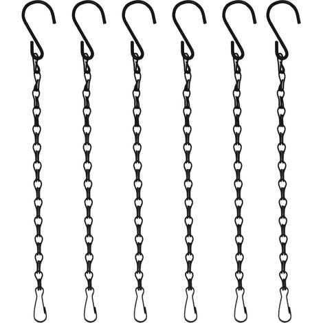 Hejhncii Lot de 6 pots fleurs suspendus robustes, chaîne rechange, double crochet, suspension (1/5)
