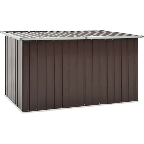 Coffre de rangement de jardin en acier Kliber 171cm - Le rangement idéal pour votre extérieur-Marron (1/5)