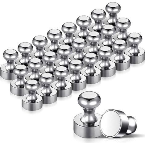 24PCS Magnet Métalliques Aimant 12x16mm - Aimants en Acier Inoxydable Aimants Frigo pour Tableau D'affichage, Réfrigérateur etc. - avec Boîte de Rangement (1/5)