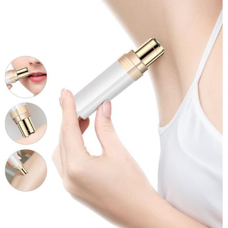 Épilateur électrique rechargeable USB pour femmes, mini rasoir à lèvres, épilateur visage, tondeuse de rasage, instrument de beauté (blanc) (1/5)