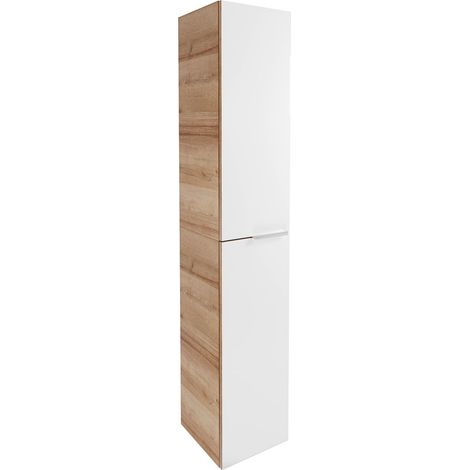 FACKELMANN B.brillant Hochschrank 30cm - Ast Eiche - Glas Weiß (1/5)
