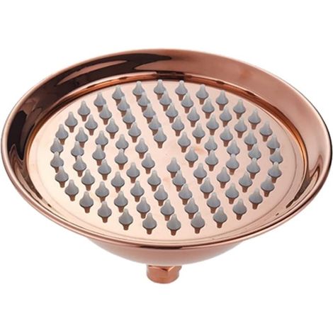 Pommeau de douche rond en laiton antique - convient aux salles de bains, salles d'eau et toilettes - 1 pièce, or rose (1/4)